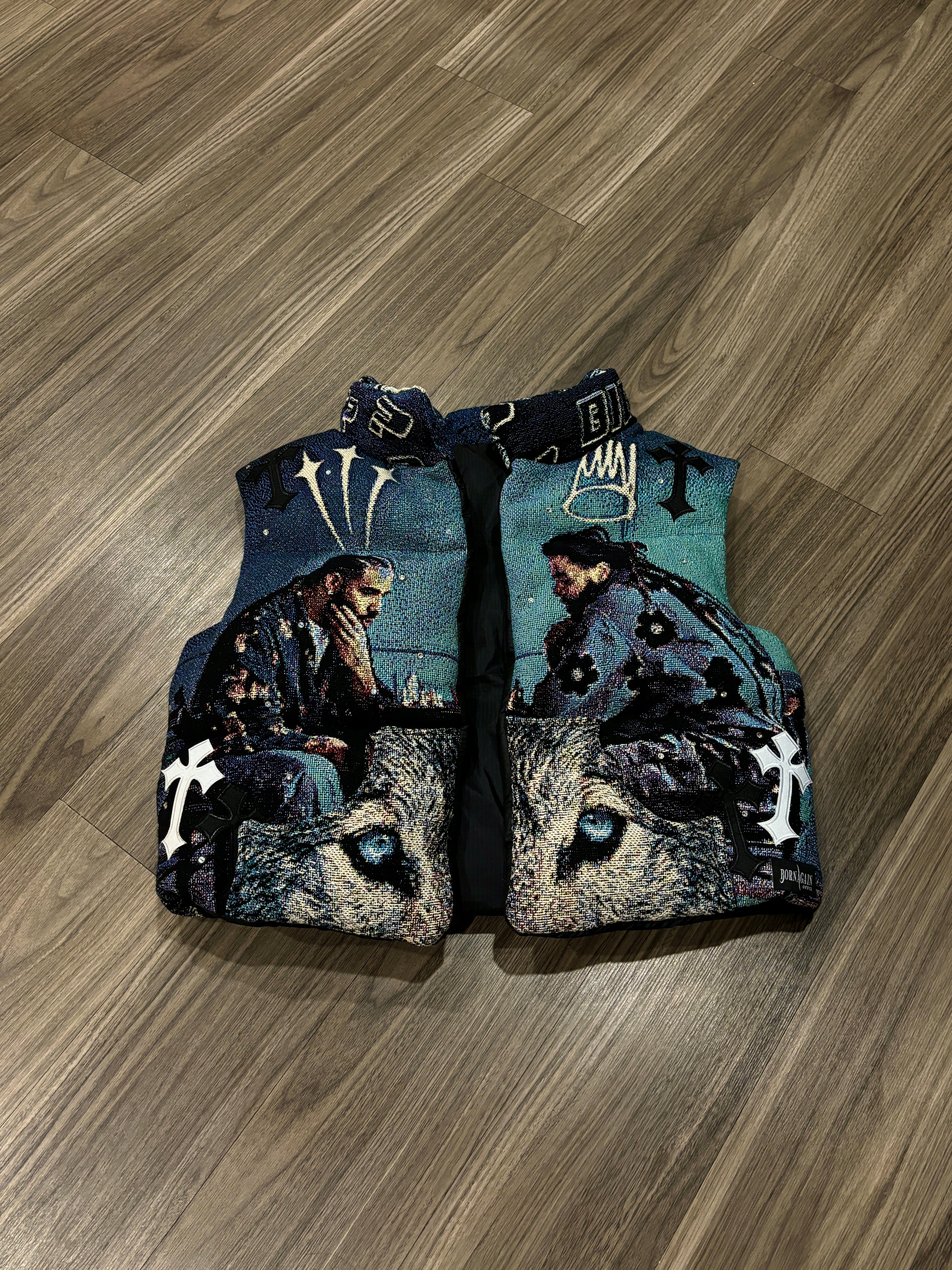 Drake & Jcole Cropped Tapestry Puffer Vest