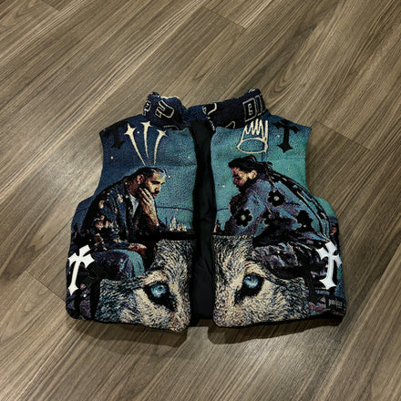 Drake & Jcole Cropped Tapestry Puffer Vest