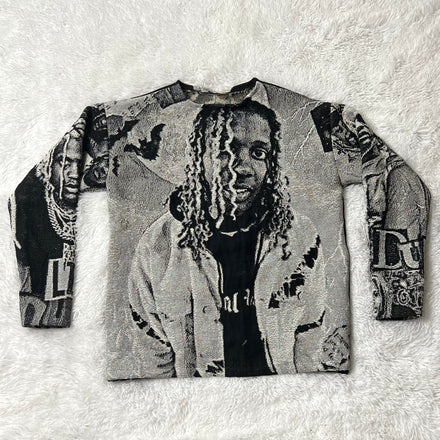 Lil Durk Tapestry Sweater Born Again Offcl
